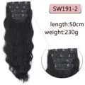 50cm wavy clip-in hair extensions 4pcs set, natural black thick volume hair piece for women - Four-Piece Set (SW191-2) / Natural Black