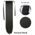 Long straight ponytail hair extension for women, synthetic high temperature fiber wrap around. - Style 2 / Style D-75cm Pack