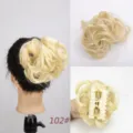 Synthetic Hair Bun Claw Clip Curly Wavy Updo Chignon Hairpiece Extension Blonde 102# - 102#