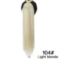 Long straight wrap around ponytail synthetic wig in light blonde color, perfect for daily wear. - Style 104 / Style B-55cm Pack
