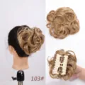 Synthetic hair bun claw clip messy wavy hairpiece for women effortless stylish updos daily wear - 103#