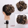 Synthetic claw clip hair bun extension fluffy curly updo hairpiece for women 106# - 106#