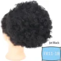 Chignon capelli ricci neri estensione sintetica con coulisse afro puff colore nero. - Diametro 20cm (Extra Large) / Nero Corvino (FB11-1B)
