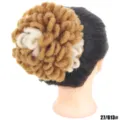 Chignon dreadlocks afro sintetici parrucca con coulisse accessorio capelli dettagli - Marrone Dorato Biondo Colpi di Sole (27/613#)