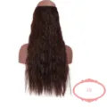 Synthetic hair halo wire hair extension wavy dark brown 4# 60cm long heat-resistant - Corn Wave Style (03-4)