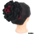 Crocchia di capelli afro kinky ricci sintetici coulisse nero bordeaux posticcio bello - Nero Rosso (1B/BUG)