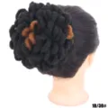 Chignon treccine sintetiche coulisse afro puff parrucca in vista dettaglio 1B/30# - Nero Marrone Ombré (1B/30#)