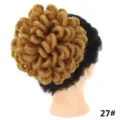 Chignon trecce sintetico afro riccio coda di cavallo estensione colore 27# pezzo dettaglio - Marrone Dorato (27#)
