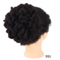 Chignon di capelli sintetici afro con coulisse dreadlocks ricci voluminosi colore 99J - Borgogna Scuro (99J)
