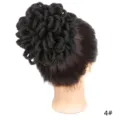 Chignon Afro Puff Dreadlocks Sintetici con Coulisse per Estensione Capelli Neri Colore 4# - Nero Bruno (4#)