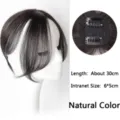 Femme perruque frange cheveux synthétiques raie au milieu volumineux naturel 30cm - Style de Frange Floue avec Raie au Milieu (BF19-4) / Longueur environ 30cm (Filet 6*5cm) / Couleur Naturelle