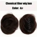 Synthetic hair wig bun claw clip brown 4# hair extension natural volume daily style - 4