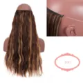 Synthetic wire hair extension halo straight crimped hair matte high temperature silk 60cm - Corn Wave Style (03-106)