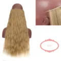 Blonde halo hair extension wavy wire synthetic hair piece color 107 variant 60cm length - Corn Wave Style (03-107)