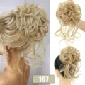 Synthetic messy hair bun scrunchie heat resistant blonde hair piece hair extension 25cm - Shade 107 / Mixed Brown