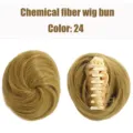 Synthetic hair bun claw clip wig piece color 24 natural looking hair extension for women - 24