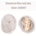 Chemical fiber wig bun gray claw clip hair extension synthetic messy hair bun for women - Light Gray (60Grey)