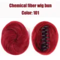 Chemical fiber wig bun claw clip red hair extension synthetic hair piece variant 101 - 101