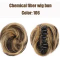 Synthetic hair bun claw clip wig for women, messy updo hairpiece in color 106 for daily use. - 106