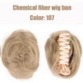 Synthetic Fiber Claw Clip Hair Bun, Color 107 Blonde Hairpiece for Daily Styling. - 107
