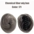 Synthetic fiber hair bun claw clip in grey color 171, easy hair styling accessory for women. - 171