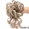 Synthetic Hair Bun Extension Messy Updo Scrunchie Highlight Color For Women 12H613 - Color Code 12h613 / Brown Golden Highlights