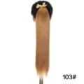 Long straight ponytail wig 103# synthetic hair extension with ribbon tie for women - Style 103 / Style B-55cm Pack