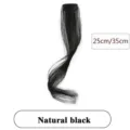 Synthetic hair extension clip in bangs natural black 25cm 35cm hairpiece for women. - 25cm / Natural Black