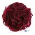 Chignon sintetico bordeaux per capelli spettinato, dettaglio estensione voluminosa. - Stile Borgogna (BUG)