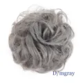 Synthetic messy hair bun scrunchie in medium grey, fluffy updo hair piece for women. - Dark Gray (D/mgray)