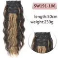 Extension capelli ricci con clip 50cm 230g ciocca sintetica mossa effetto naturale - Nero con Riflessi Dorati