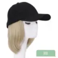 Synthetic short blonde wig with black baseball cap, 2-in-1 sun protection hat for women. - Regular Short Straight Style (AT118-88)