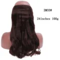 Donkerbruin golvend haarverlengingsstuk met visdraad, 24 inch, voor prachtig haarvolume. - Roodbruin (2/33)