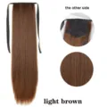 Long straight ponytail hair extension synthetic heat resistant fiber light brown hair piece. - Style 2-30 / Style A-45cm Pack
