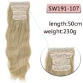 Extension capelli sintetici ondulati con clip 4pezzi biondo 50cm 230g set di volume - Biondo Platino