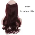 Extension de cheveux halo ondulée bordeaux 24 pouces 100g en fibre synthétique. - Rouge Bourgogne (2/99)