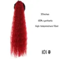 32 Inch Long Red Curly Synthetic Ponytail Hair Extension High Temperature Fiber Wig Piece - 55cm / 101 (Red)