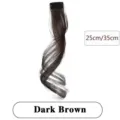 Estensione per capelli sintetici clip frangia riccia naturale marrone stile quotidiano - Marrone scuro
