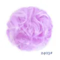 Fluffy synthetic hair bun detail, purple messy scrunchie extension for daily elegant updo. - Light Purple Style (2403)