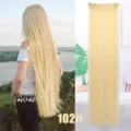 Συνθετικά μακριά ίσα extensions μαλλιών με κλιπ σε ξανθό χρώμα για γυναίκες καθημερινά - Χρυσό (102#)