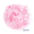 Pink synthetic hair bun detail shot, fluffy messy hair scrunchie extension for daily styling. - Light Pink (2317)