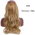 Vue détaillée de l'extension de cheveux synthétiques ondulés de 24 pouces en couleur 105#. - Blond Miel (105#)