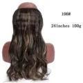 Vue détaillée de l'extension de cheveux ondulés de 24 pouces et 100g en teinte 106. - Mèches Brun Clair (106#)