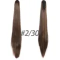 Cola de caballo marrón larga con pinza de garra 60cm fibra sintética resistente. - Mezcla de marrón medio