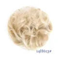 Synthetic hair bun scrunchie fluffy messy blonde hairpiece for women daily fashion styling. - Light Beige Style (14H613)