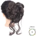 Chignon con molletta capelli sintetici ricci marroni estensione per capelli alla moda. - Marrone (6)