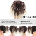 Συνθετικός ακατάστατος κότσος μαλλιών chignon με ελαστική ζώνη, καφέ και ξανθό hairpiece - Καστανό Σταχτί Ξανθό