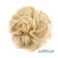 Blonde synthetic hair bun scrunchie, fluffy messy hairpiece extension for women styling. - Beige (22H613)