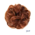 Chignon riccio sintetico elastico parrucca, extension per capelli raccolti disordinati. - Stile Rosso Brunastro (30)