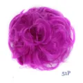 Synthetic messy hair bun updo hairpiece vibrant magenta fiber for women daily use 51P - Purple (51P)